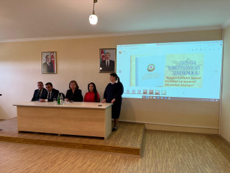 Göygöl rayonunda “Konstitusiya və suverenlik ili” çərçivəsində növbəti görüş Quşqara kənd tam orta məktəb kollektivi ilə keçirilib