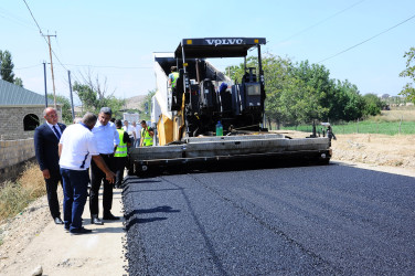 Inspection of road asphalting works held in Mollajalilli village