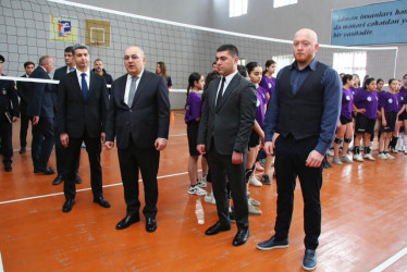 A meeting with young volleyball players was held in Goygol district