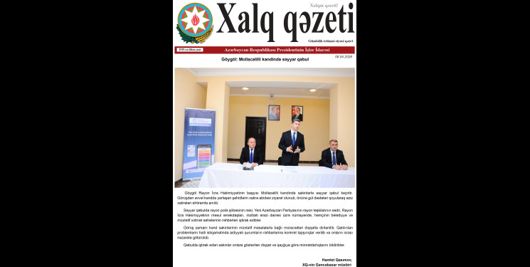 "Xalq qəzeti" ndə Mollacəlilli kəndində keçirilən səyyar qəbul dərc edilib